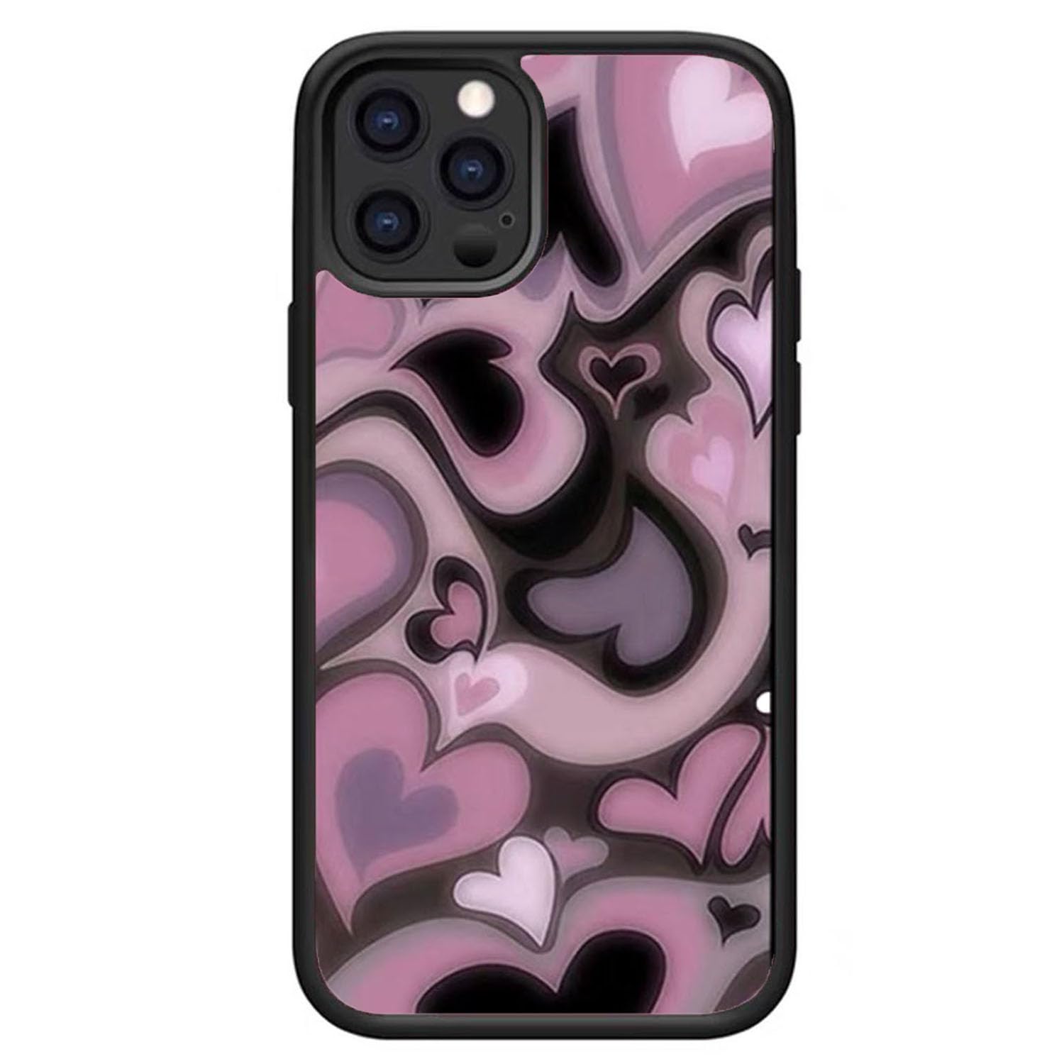 MOKENS Compatible with iPhone 16 Pro Cute Heart Aesthetic Phone Case Slim Soft Protective Phone Case for Girls Womens