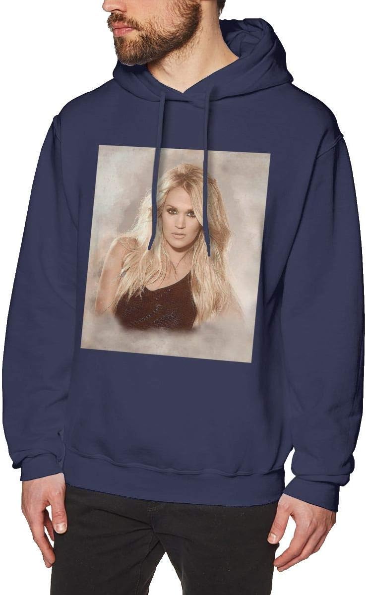 Louishollings Men's Print Pullover Hoodie Comfy Colors Carrie Underwood Navy Hooded Sweatshirt