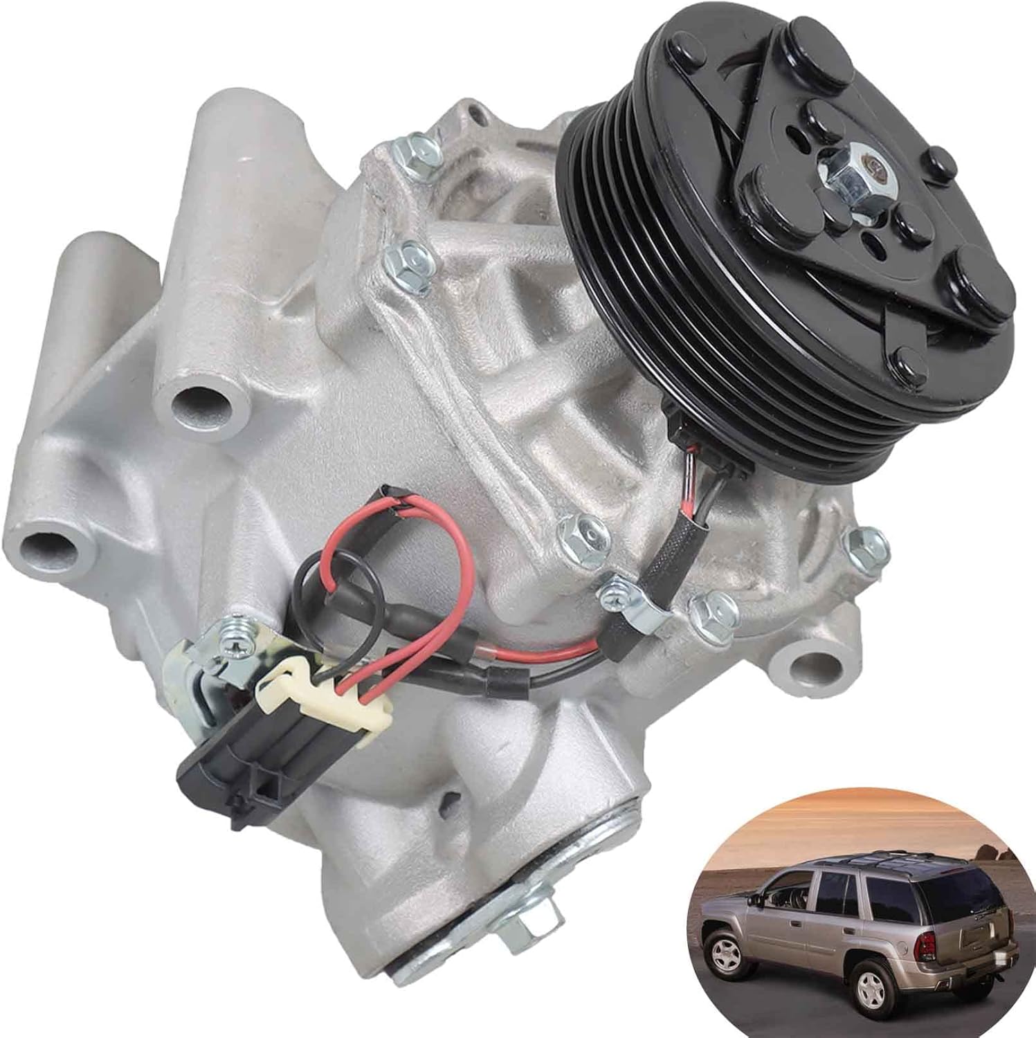 A/C Compressor w/Clutch Replacement for Trailblazer 2002-2009 Replacement for 9-7x 2005-2009 Replacement for CO 4910AC