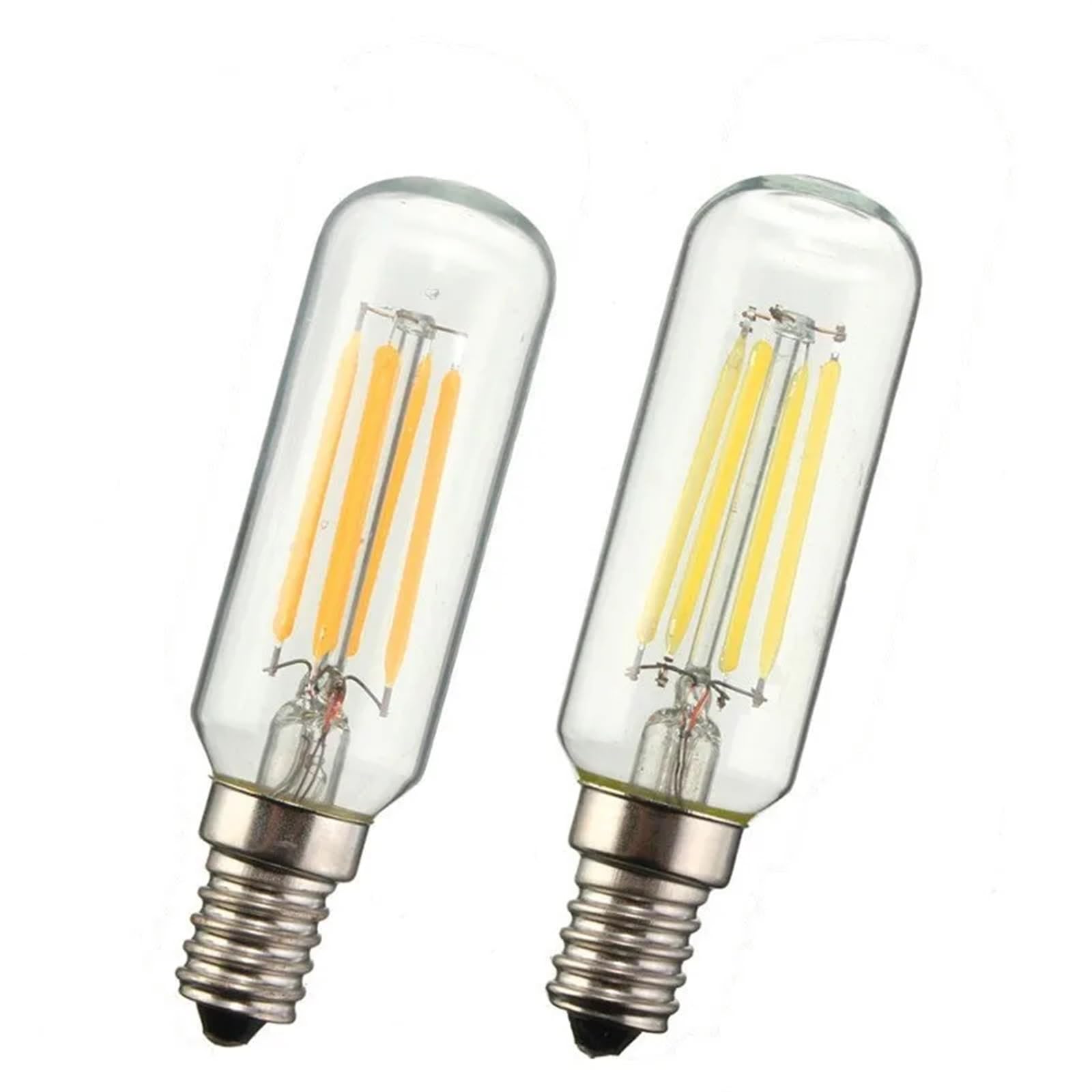 KYPSZQPSH 2pc Vintage Glass T25 LED Lamp Tubular LED Filament Bulbs 4W 8W Retro Chandelier Pendant Lamp E14 220V Warm Cold White Edison Bulb(Color:Cold White,Size:E14 8W)