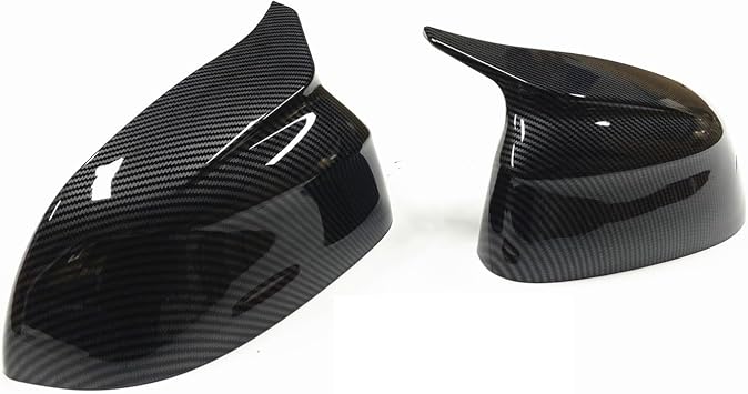 2PCS Car Mirror Cover Add On Exterior Rear View Case Cap Shell Auto Accessories Compatible for BMW X3 X4 X5 X7 2018 2019 2020 2021Carbon Fiber Look