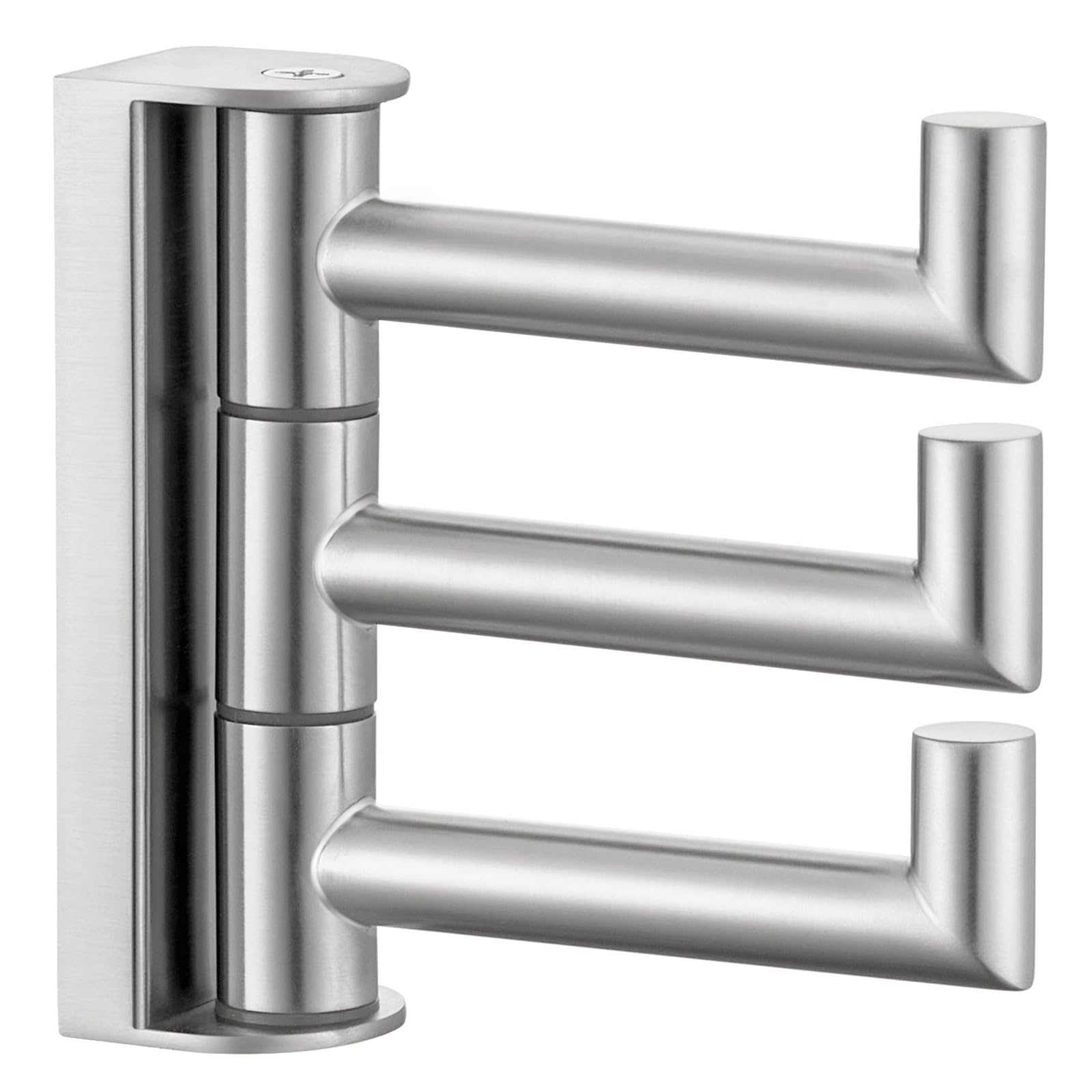 Suyar Swivel Towel Hook Brushed Nickel, Bathroom Robe Hook with 3 Arms