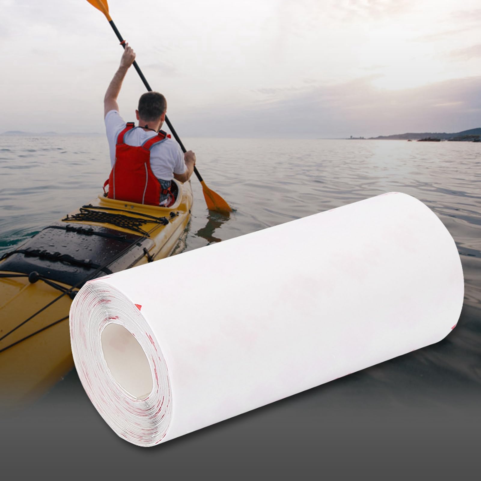 Rotolo di nastro adesivo per tavola da paddle surf (10 cm x 4 metri) 0,22 mm spessore binario per tavola da paddle surf nastro adesivo trasparente Rail Saver per tavola da surf