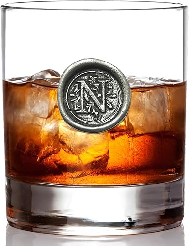 Miniatura 10 de English Pewter Company - Vaso de whisky de 11 onzas con inicial de monograma, regalos únicos para hombres, regalos personalizados con tu elección de