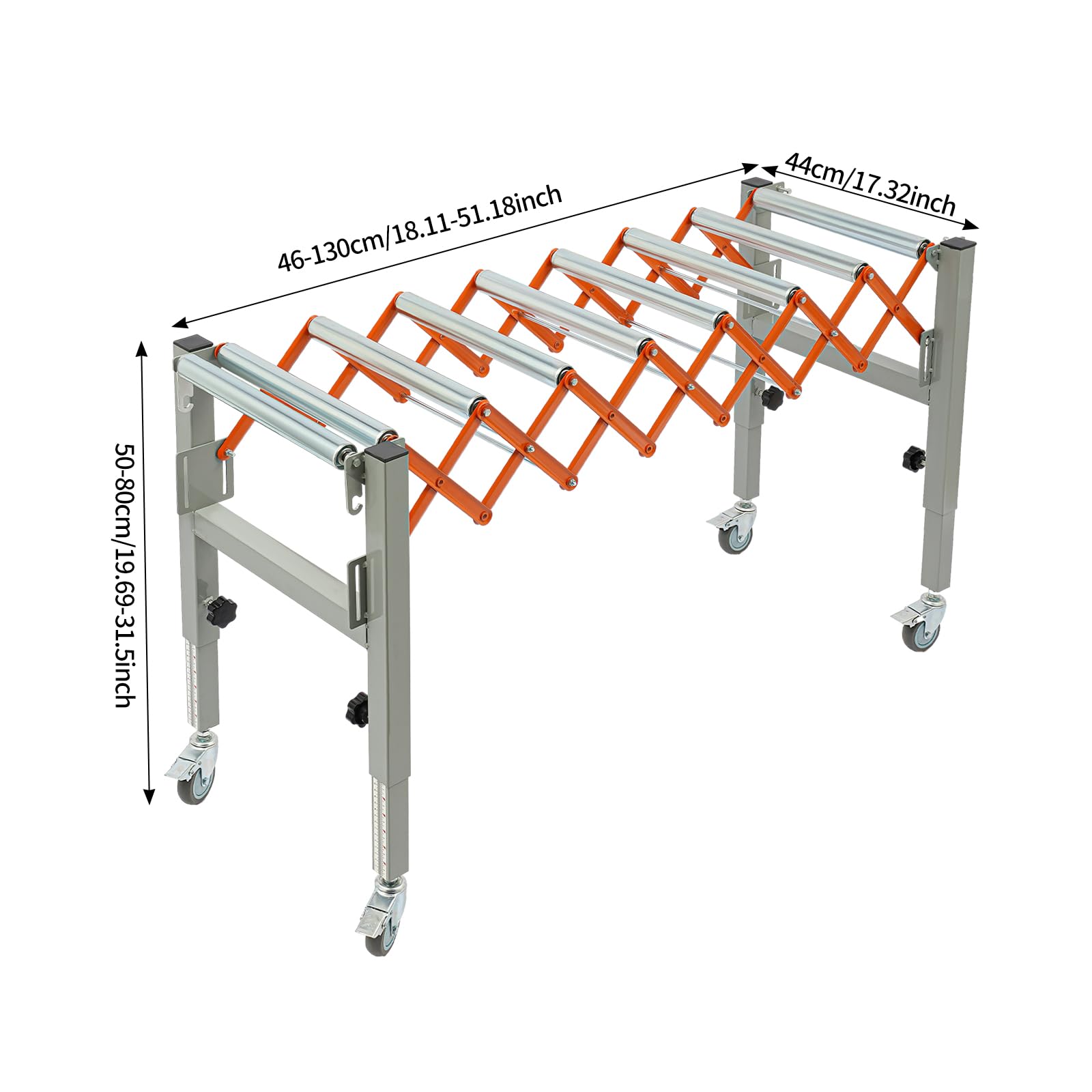 4 lenkbare Räder mit Bremse & Bis 50 kg belastbar & Länge Höhe flexibel einstellbar Transportroller Rollbrett Möbelroller Rollbrett Werkstatt Rollbretter Transport Vielseitig einsetzbar in Handwer