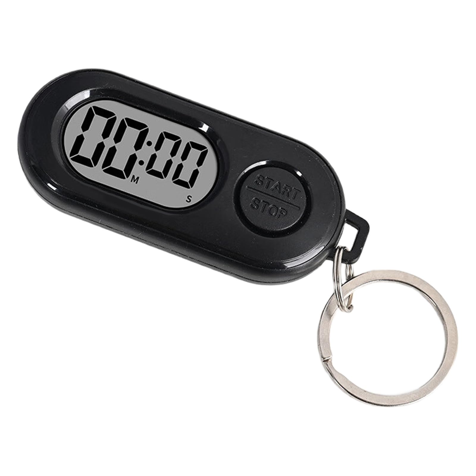 Zepfjhe Black Keychain Timer Design Accurate Digital Timing For Students Professional Kitchen Sports Activity Shock Keychain Timer