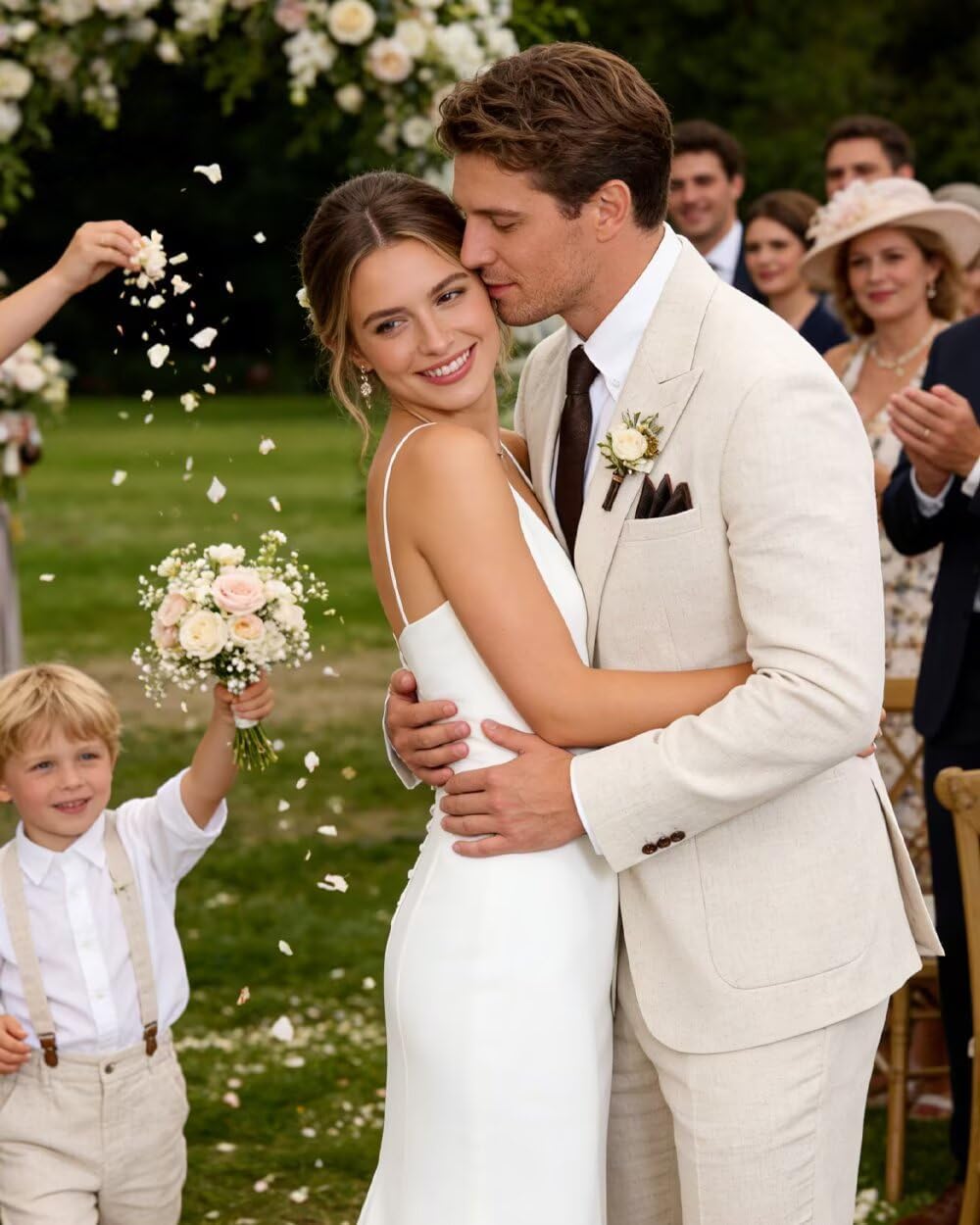 Retro Linen Men Suit 2 Piece Set Slim Fit Linen Men Suits Jacket Pants Sets Casual Tuxedo Blazer for Beach Wedding Prom - Image 5