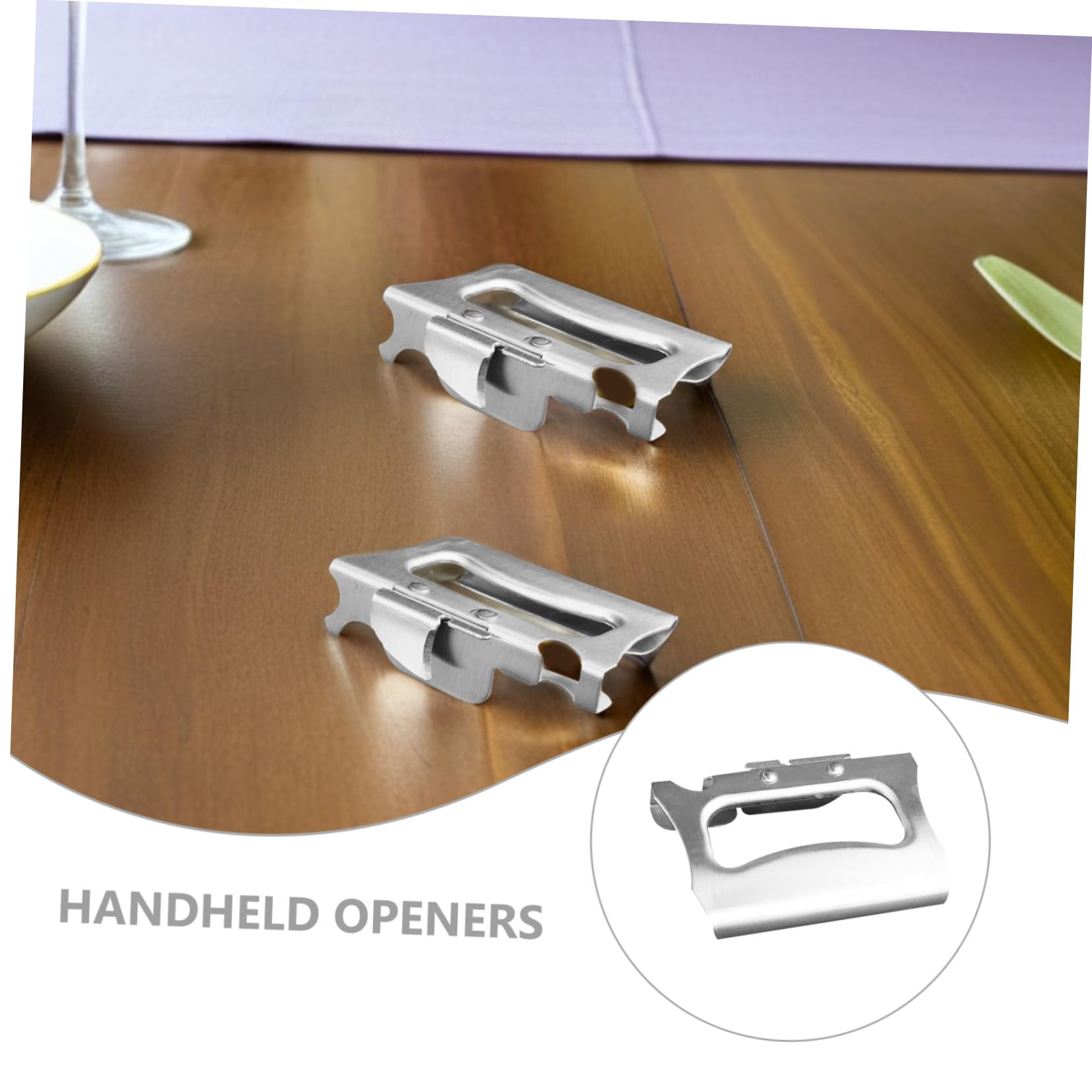 3 Pezzi Aprisenziale a portata di mano Apri inossidabile portatile Apri di lattine portatili L'apri della cucina manuale può aprire bevande manuale può aprire Silver