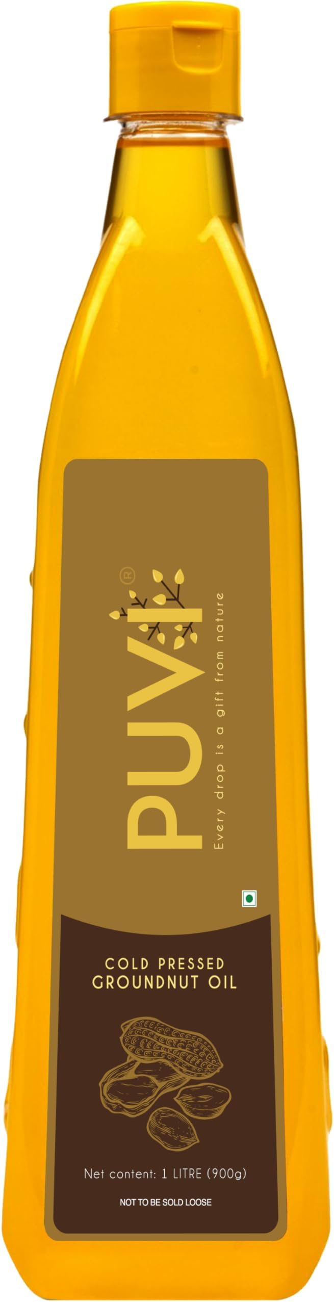 - Puvi 1L Cold Pressed Groundnut/Peanut Oil (Virgin, Chekku/Ghani) - 1 Litre
