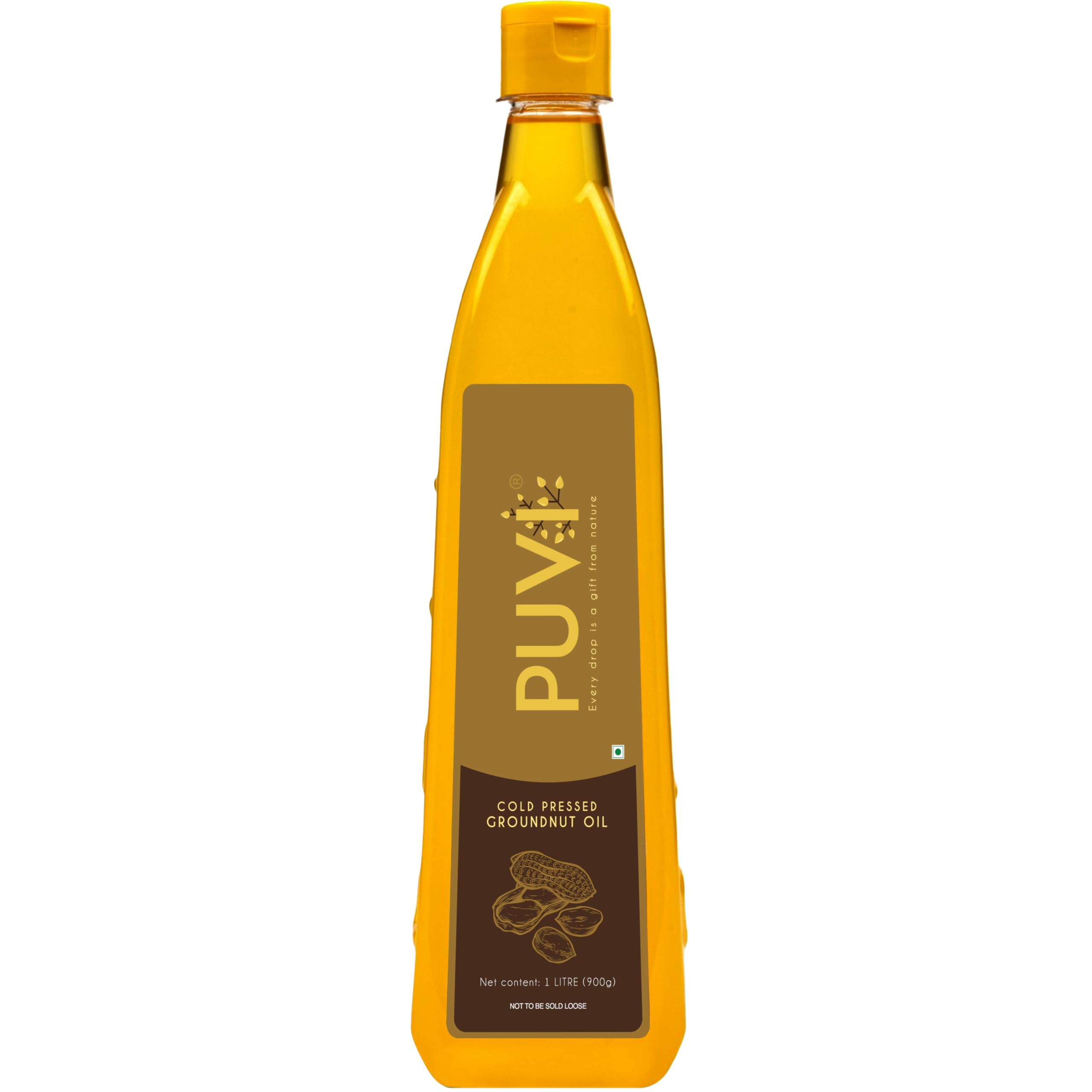 Puvi 1L Cold Pressed Groundnut/Peanut Oil (Virgin, Chekku/Ghani) - 1 Litre