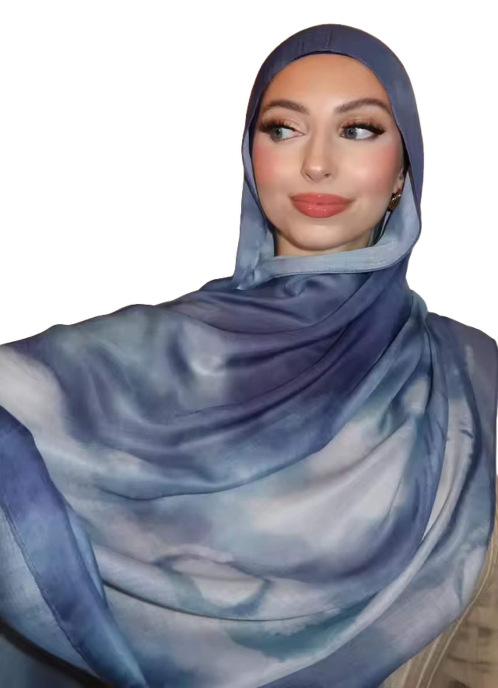 ZGMYC Watercolour Floral Printed Hijab Scarf for Women Soft Modal Cotton Instant Hijab Head Wraps Shawls Long Scarves, Color 26, One Size