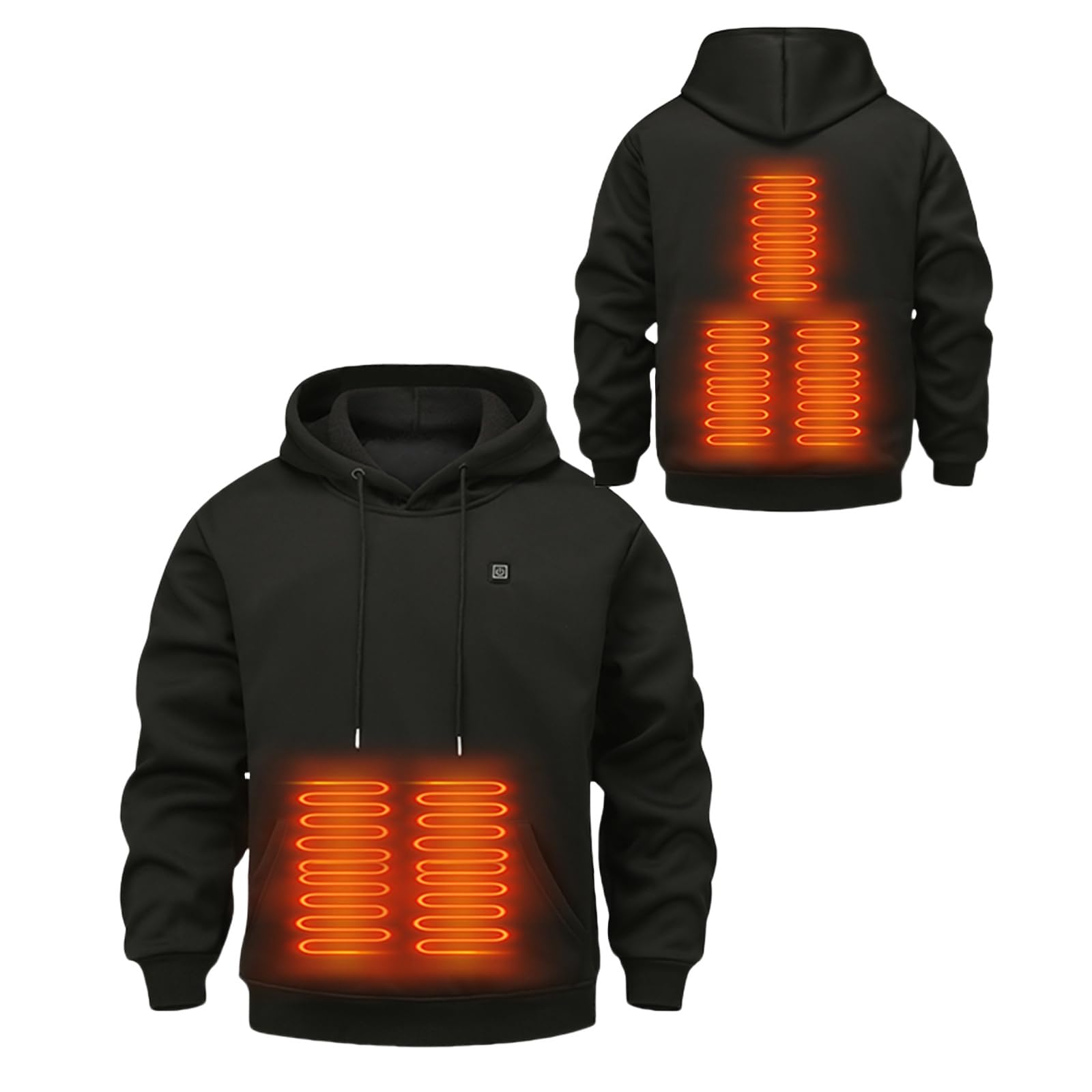 CHXLQQX Heated Hoodie for Women and Men, Heated Jacket, Heated Sweatshirt, Multi Heating Zones, 3 Heating Levels, Unisex Coat