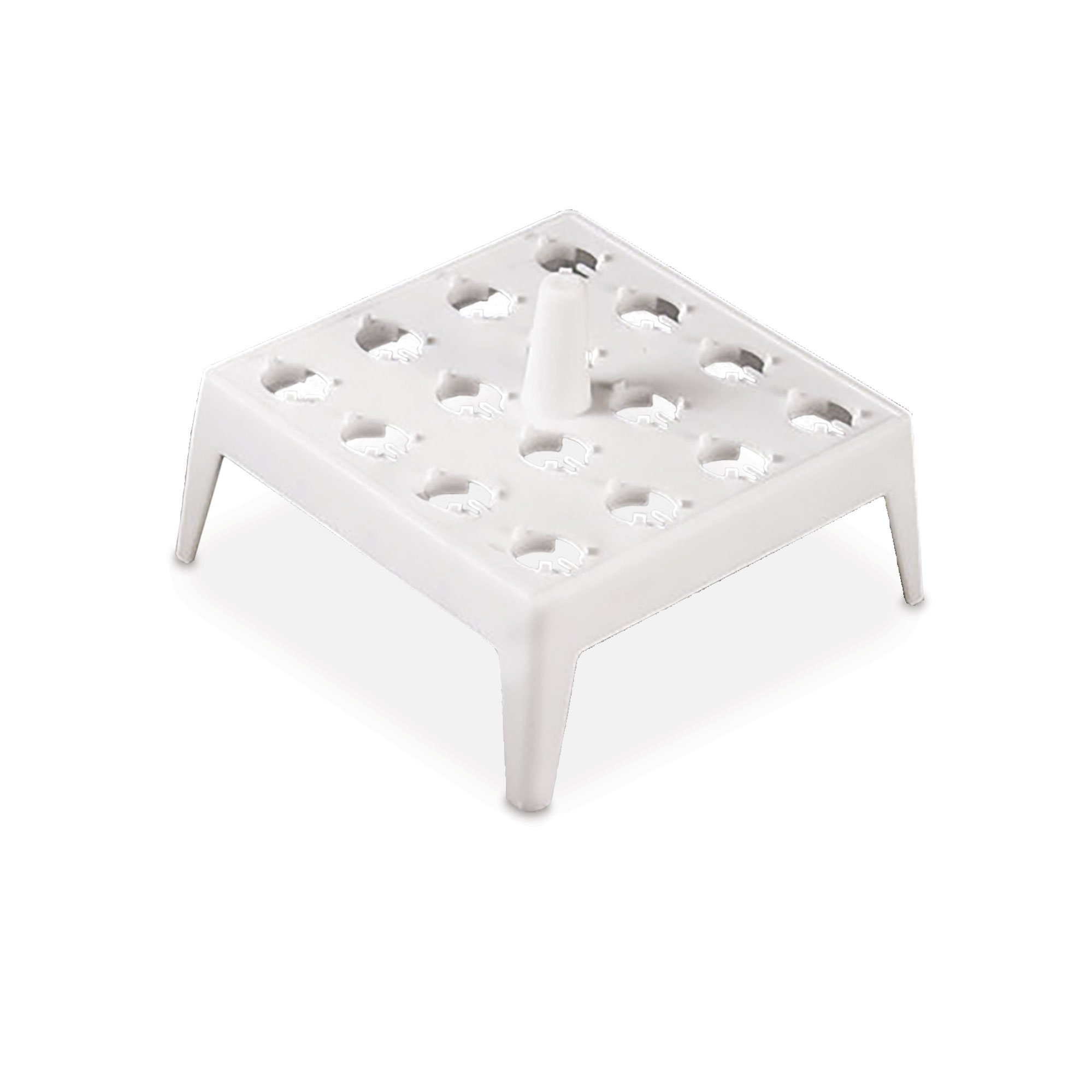 Globe Scientific 456395 - Estante flotante de polipropileno para tubos de microcentrífuga de 1,5 ml, cuadrado, 16 posiciones, 95 mm x 95 mm, blanco, paquete de 4
