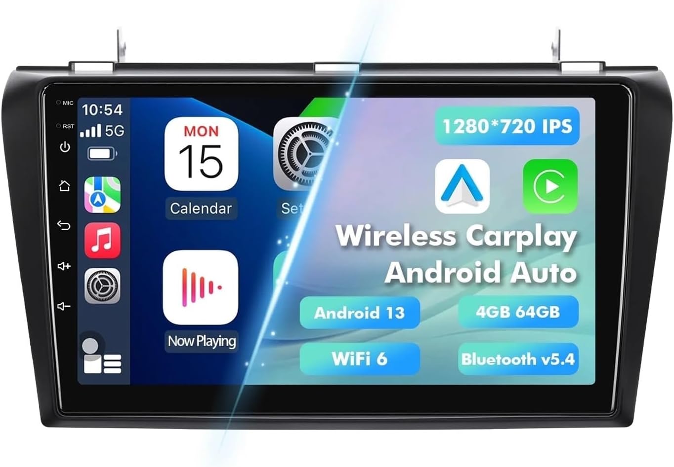 4G 64G Android 13 Car GPS for Mazda 3 2004-2009 Multimedia Stereo Wireless Carplay Maps Navigation