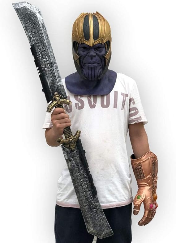 Amazon Com Xicks 42 5 Inch Cosplay Thanos Sword Thanos Double Edged Sword Pu Foam Weapons Birthday Gifts Gray Clothing Shoes Jewelry