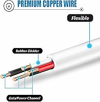 Vista 3 de 5ft White Micro USB Data Sync Cable Cord for CHUWI V88 V19 Android Dual Camera WiFi Tablet PC