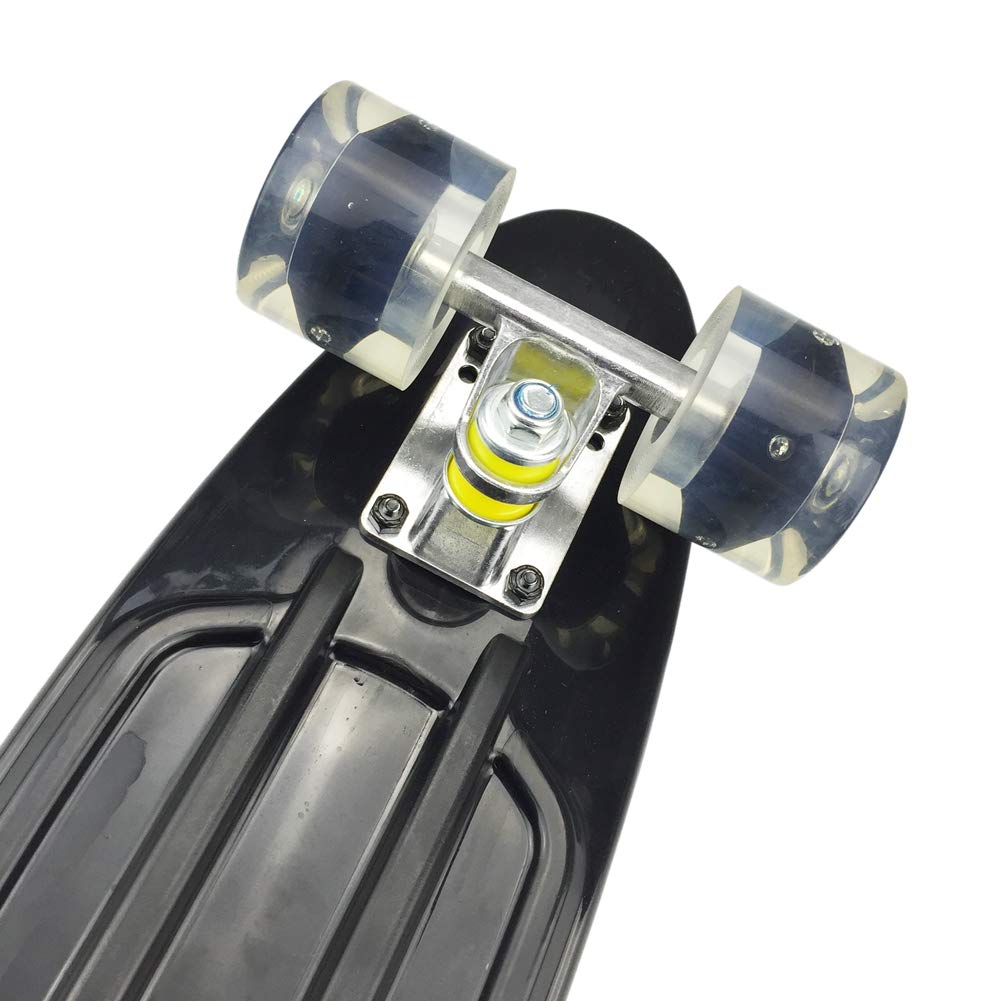 Mini Cruiser Skateboard Tabla Completa Retro 22" 56 cm Tabla de Skate Vintage con Tabla de Plástico con PU Rueda Flash Rodamientos ABEC-7 para Adultos Niños Niños Niñas