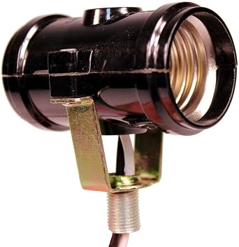 Projectpak Double Bulb Socket، 2 -Light Twin Cluster Socket، Incandescent Lampholder، Medium Base E26 Phenolic Double Light Socket، with 1 / 8 IP Bracket، Wire Leads