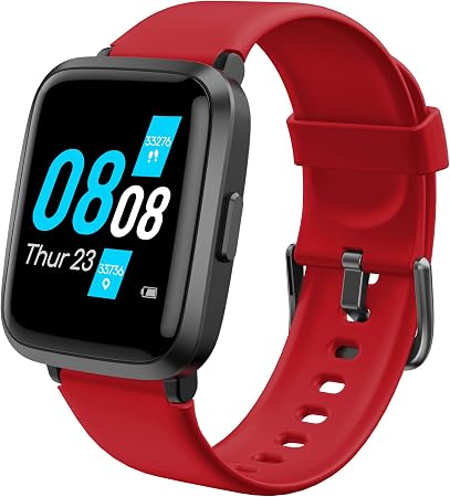 Pro-Fit ID205U - Orologio intelligente per attività fisica e fitness, IP68,  impermeabile, con cardiofrequenzimetro, compatibile con iPhone e Android,  contapassi, per uomini e donne (rosso) : Sport e tempo libero