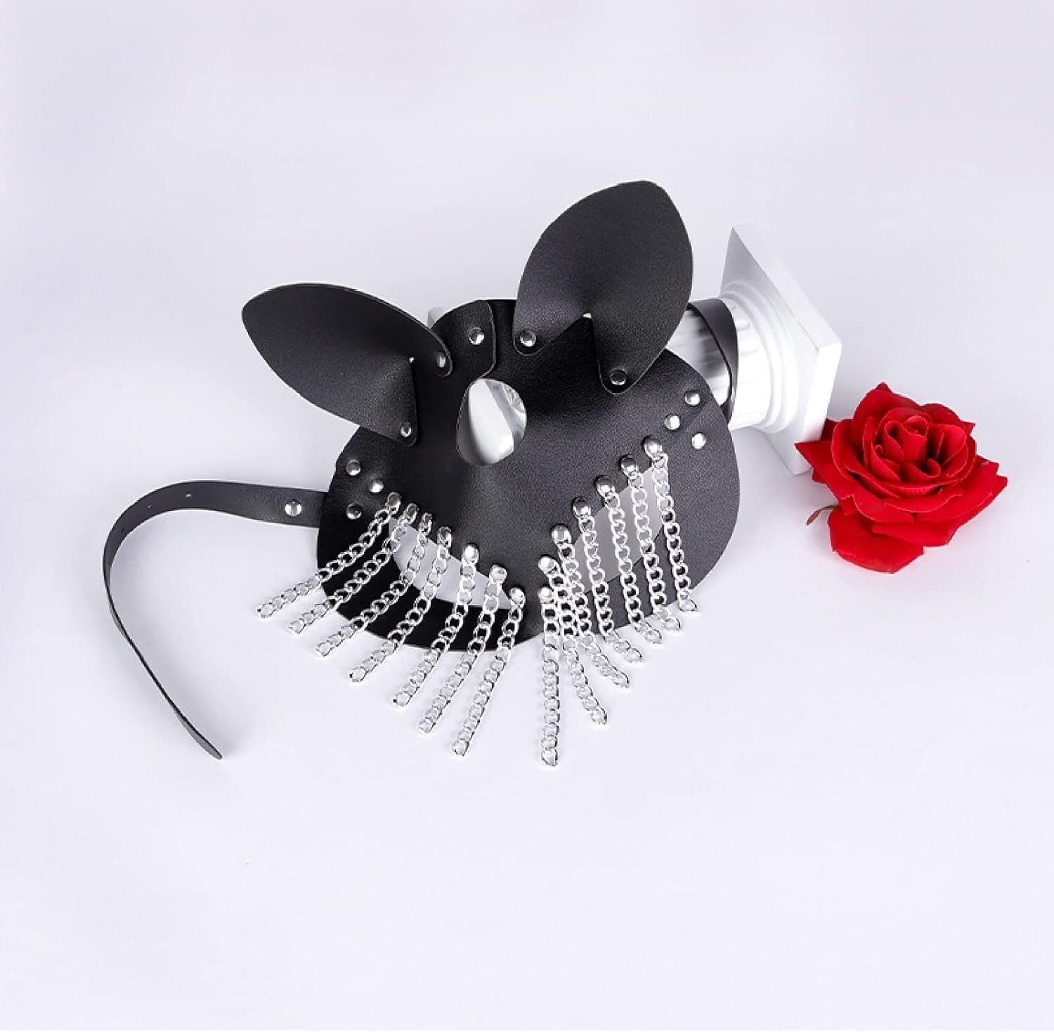 Leather Blindfolds SM Supplies Chain Tassel Sexy Masks Couple Training Toys Role Playing Masks Sex Toys