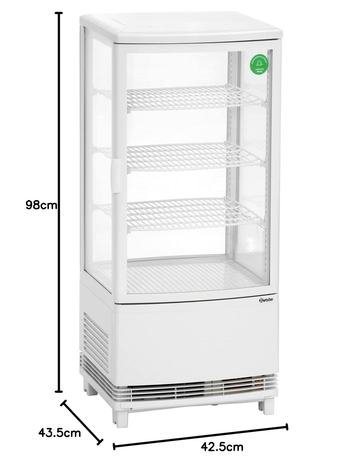 Frigo Vitrine à Poser - 86 litres Blanc - Bartscher