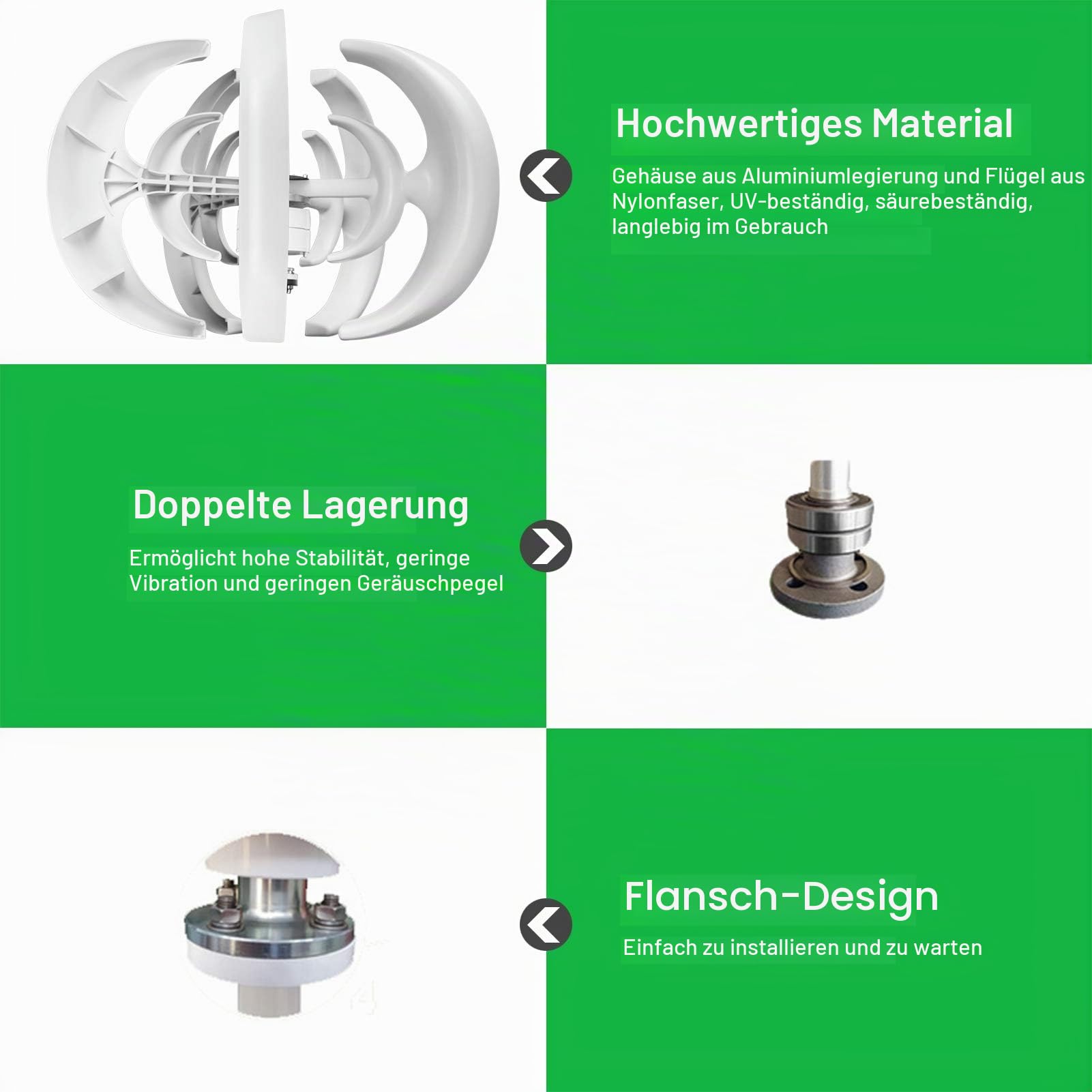 ACAGALA 12V 200W Windgenerator mit Laderegler 5 Blätter Minitype Laterne Windturbinengenerator Kit Clear Energy Windmühle für Home Highways Boote