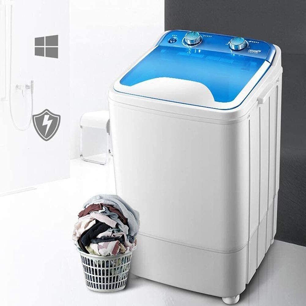 Machine à Laver Portable à Une Cuve avec Panier de Vidange Mini - Capacité de Lavage de 7 Kg Puissance de Lavage 400 W pour Appartements, Camping, Dortoir,Noir