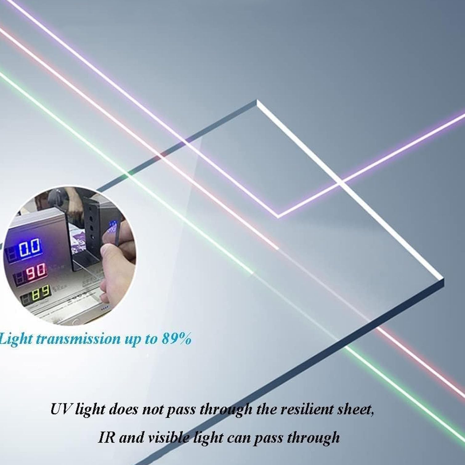 Plaques pour Toiture en Polycarbonate,Feuille de Plastique Transparente Légère,Panneau Durable PC,Porte D'entrée Auven,Anti-UV,pour Toits,Garage,Marquise,Serre et Enclos (0.6x2m)