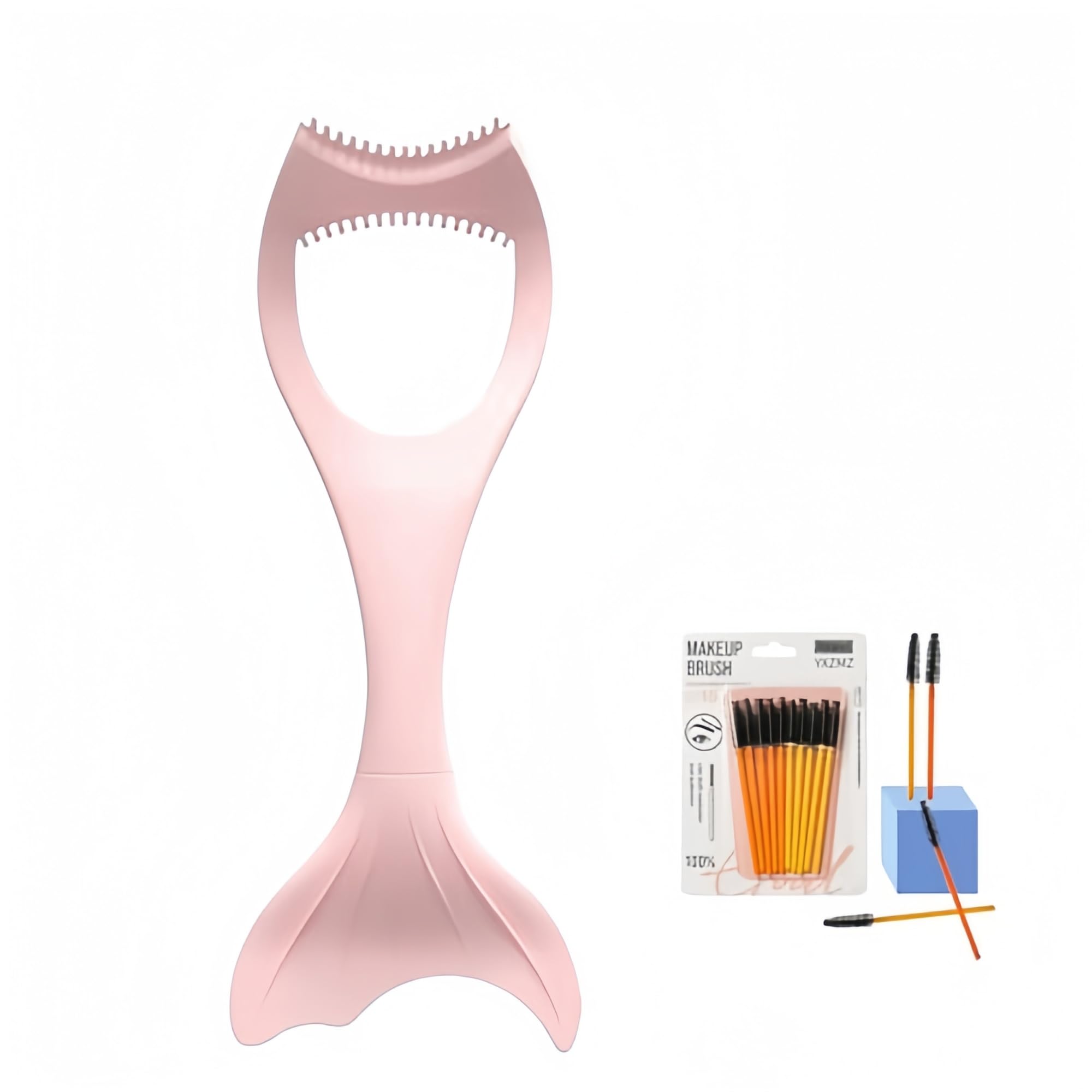 Mascara Shield Applicator Guard and Eyeliner Tool Set Mascara Eyelash Comb Applicator Eyeliner Stencils for Beginners, Quick Eye Makeup (Light Pink, XL(2))