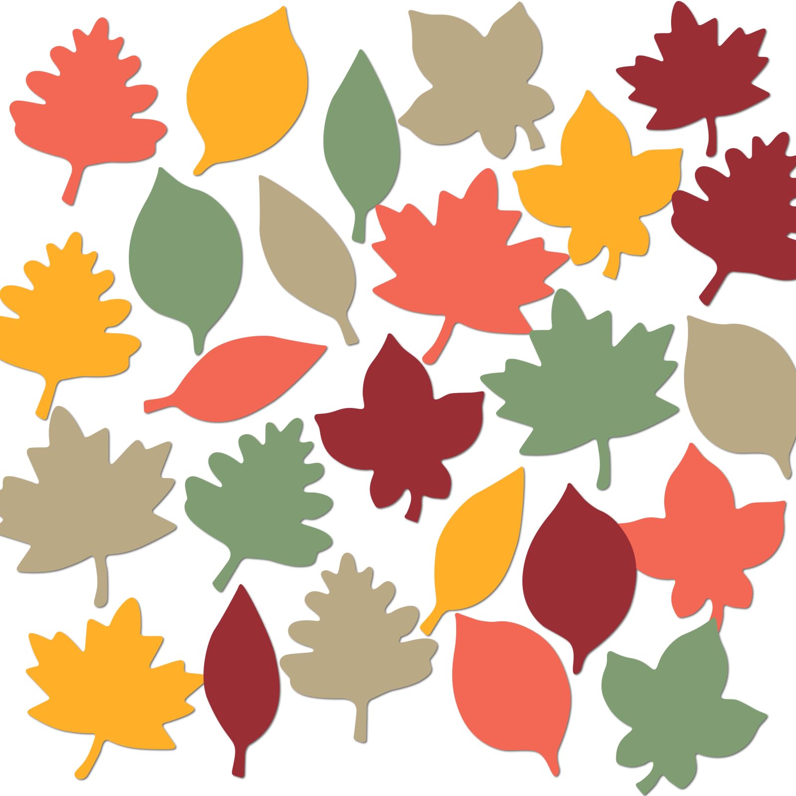 Hillban 125 Pcs Paper Fall Leaves Die Cuts Bulk Autumn Leaf Cutout Thanksgiving Autumn Leaves Decoration Multicolor Mixed Autumn Leaves for Fall Bulletin Board and Craft Projects Party Decor