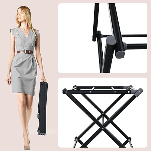 Miniatura 2 de Tendedero para Ropa, Tendedero de Ropa Plegable, Tendedero Seco Plegable Pequeño para Ropa, Uso para Secar Ropa en Interiores y Exteriores, Negro