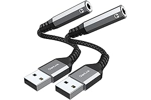 USB to 3.5mm Jack Audio Adapter (2-Pack) for Enhanced Audio and Microphone Connectivity