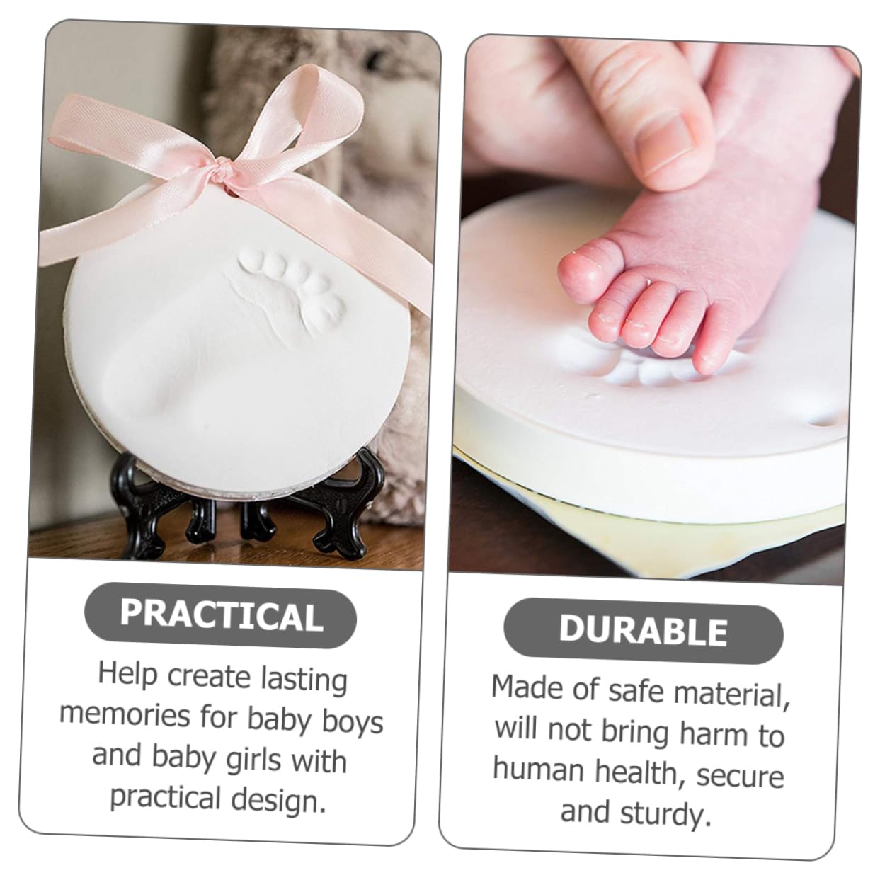 Kit Impronte Mani e Piedini in Argilla per Bambino Bambina 4 Pezzi Regalo per Nascita o Cerimonia Registrazione della Crescita del Bambino Bambina