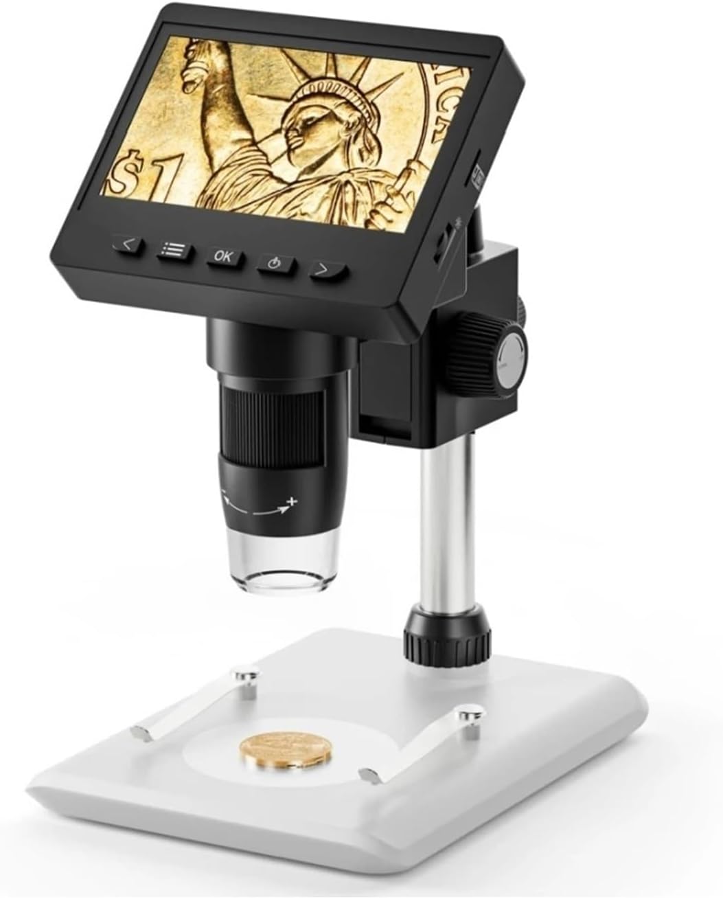 4.3インチ LCD デジタル顕微鏡 1000倍 コイン顕微鏡 エラーコイン用 USB 拡大鏡 マイクロ