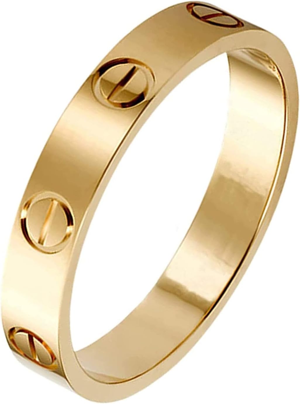 ZIVOMLuxury Screw Stainless Steel 18K Gold Band Ring For Women