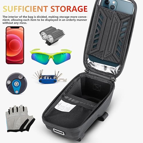 Miniatura 3 de Bolsa impermeable para marco de bicicleta, soporte para teléfono de tubo superior MTBRoad Bike para teléfonos de menos de 7 pulgadas, bolsa