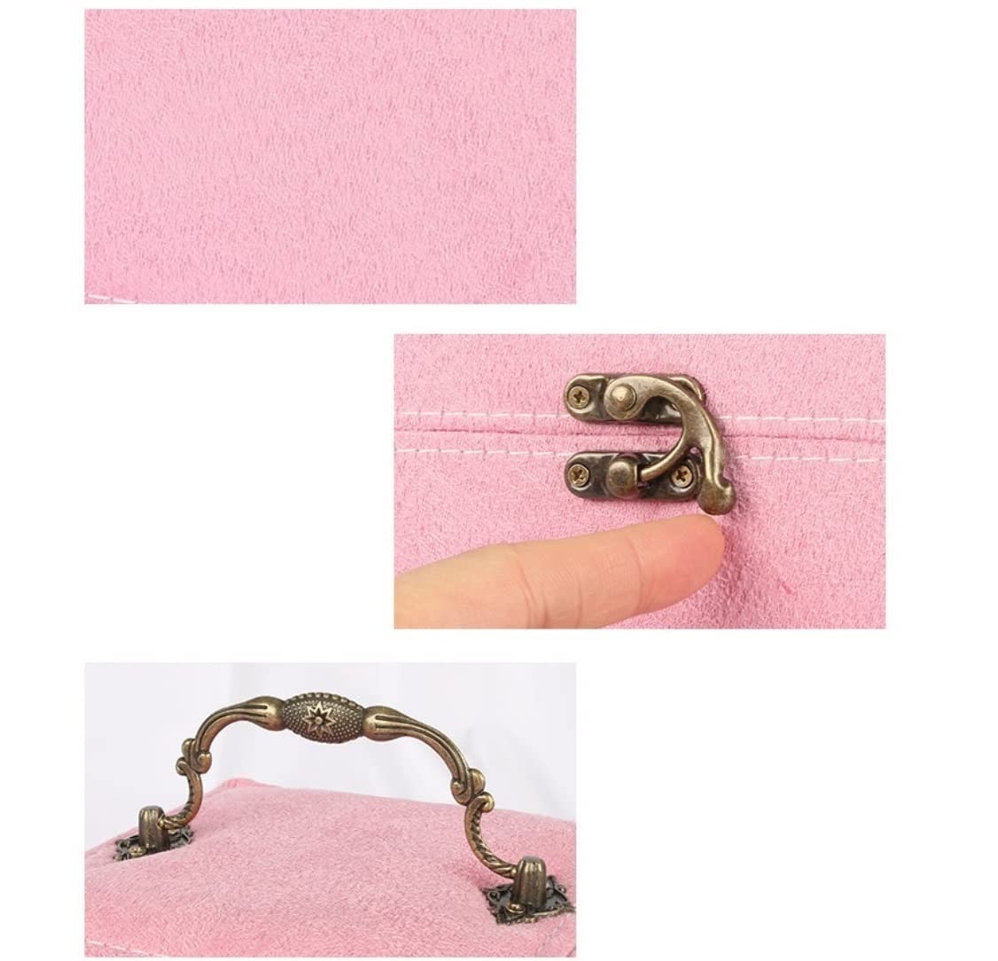 LLXYWJ Expositor de joyería Caja de joyería de Madera portátil Europea Collar Pulsera Anillo Pendientes Caja de Almacenamiento Caja de Almacenamiento de joyería de 3 Organizador de Joyas para niñas