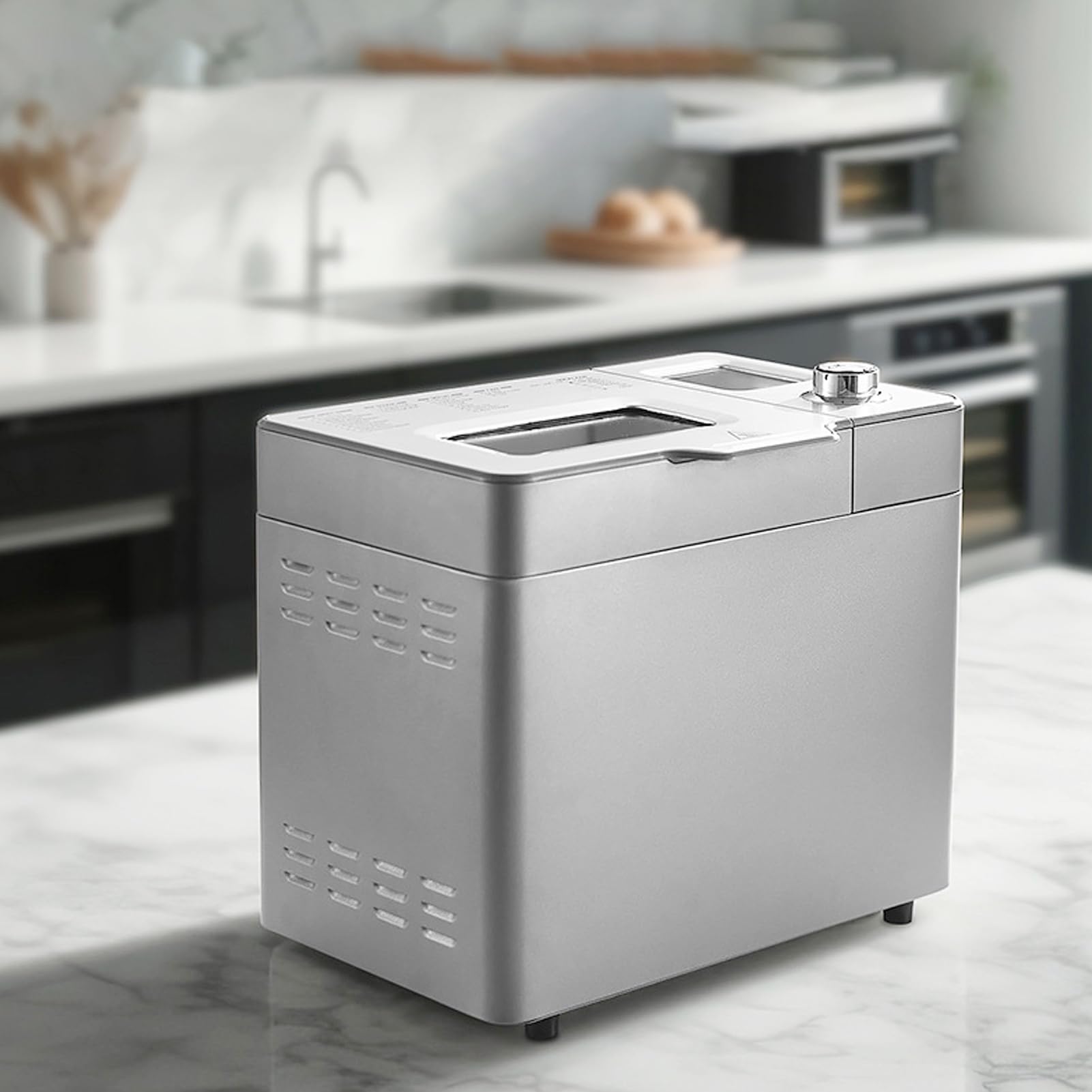 Máquina para Hacer Pan Máquina para Hacer Pan Silenciosa Silenciosa 25 Menús Preestablecidos Automática de 2 Libras 550 W (Enchufe europeo 220-240V)