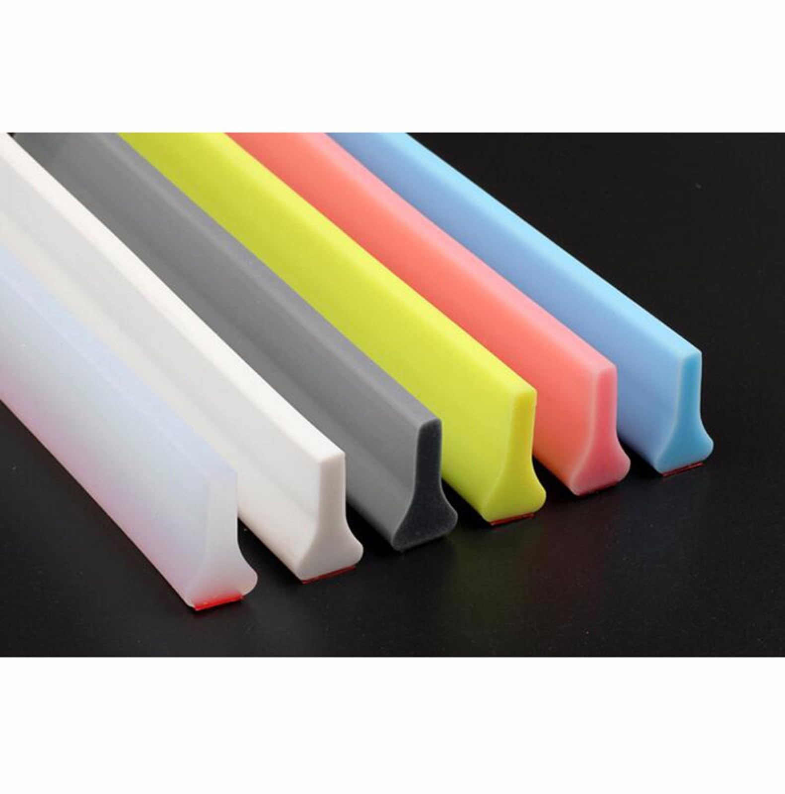 Striscia di Tenuta per Piatto Doccia in TPE, Guarnizione per Pavimento del Bagno, barriera d'Acqua in Silicone per soglia Doccia Black,500cm