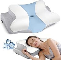 BESPILLOW Cervical Neck Pillow for Pain Relief - Orthopedic Memory Foam Contour Pillow for Side, Back, Stomach Sleepers