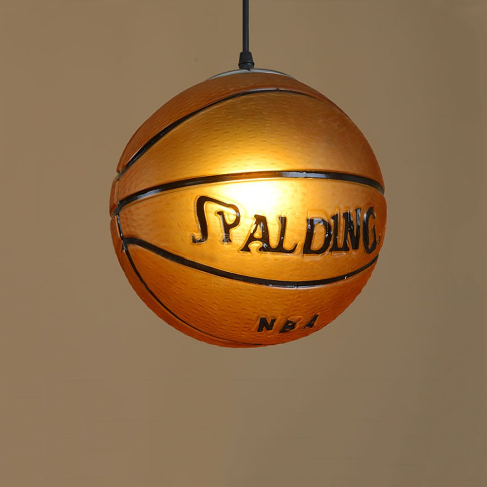 YFMYY Ganeep Modern Creative Basketball Hanging  Lights Fashion Stained Glass Pendant Ceiling  lights Children's Room Restaurant Bar Personality Chandelier E27 Lamp Holder