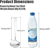 Vista 2 de Cucharones de sopa pequeños, cucharones de cuchara de sopa para salsa, 2 unidades SUS 304 de acero inoxidable no magnético de 7.6 pulgadas redondas