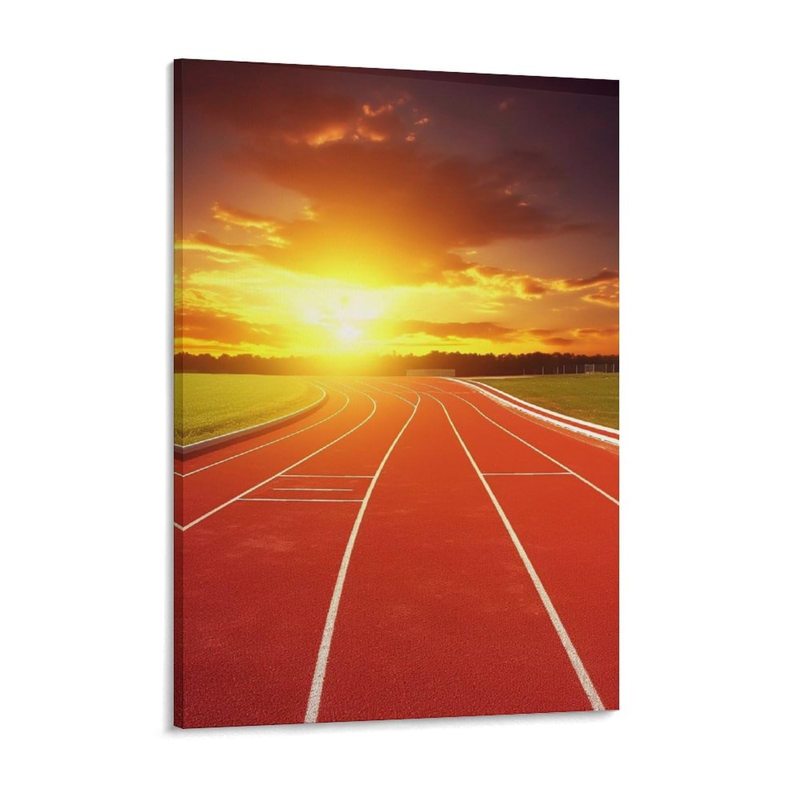 Running Track Sunset Canvas Wall Art for Bedroom 18x24inch Canvas Prints Artwork for Walls Modern Picture Artwork Painting for Living Room Aesthetic Wall Paintings for Bathroom Kitchen Office