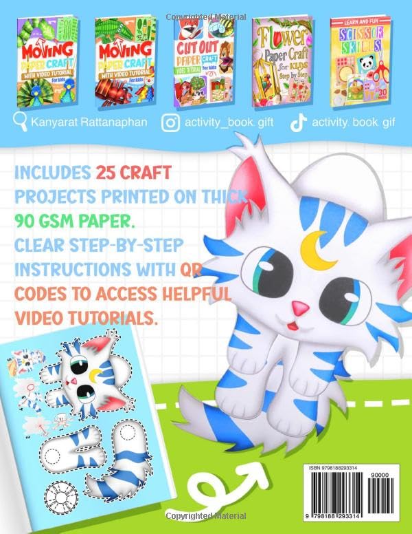 Moving Paper Craft With Video Tutorial For Kids: Creative Moving Paper Toys for Kids: 25 Colorful Projects with Step-by-Step Video Guides (Volume 3) image 3