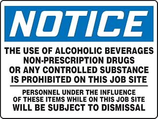 The Use Of Alcoholic Beverages Non-Prescription Dr 18X24 .187 Polycarbonate Sign