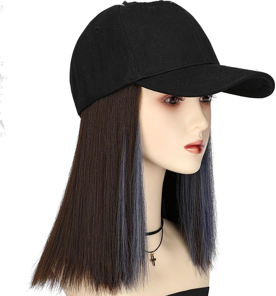 FRANCES Hat Wig Wig Cap Baseball Cap Wig Cap Adjustable Wig Cap Fashionable Natural Realistic Wig with Hood Wig Caps for Women (Color : A)