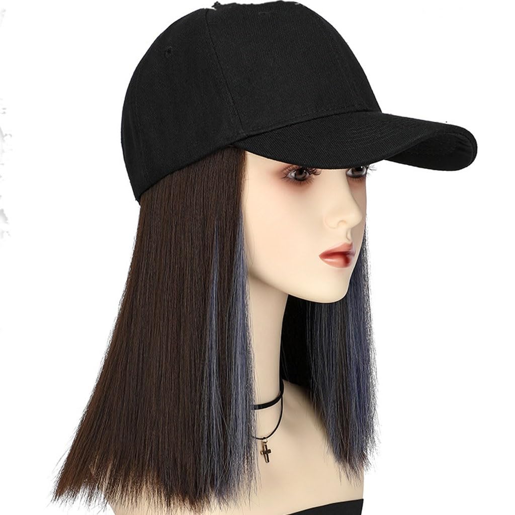 Hat Wig Wig Cap Baseball Cap Wig Cap Adjustable Wig Cap Fashionable Natural Realistic Wig With Hood Hat Wigs For Women (Color : C)