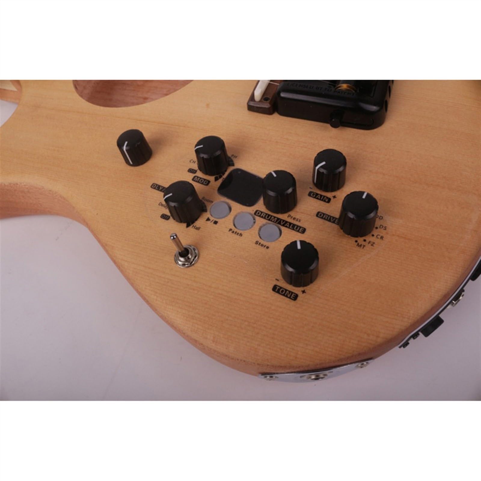24 Progi Headless Cicha Lewa/prawa Ręka Podróż Mini Przenośna Wbudowana Efektorowa Elektryczna Gitara Akustyczna Początkujący Bezgłowy Gitara Elektryczna (Color : Left 03)