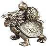 DOITOOL Brass Dragon Turtle Ornament 3.80 x 3.40 x 3.20 cm