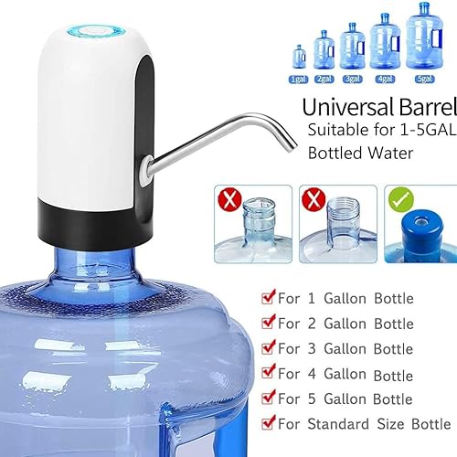Miniatura 5 de Magik Paquete de 2 a 4 bombas eléctricas para botellas de agua con carga USB, dispensador automático de 5 galones (paquete de 2 unidades (1 Ea),